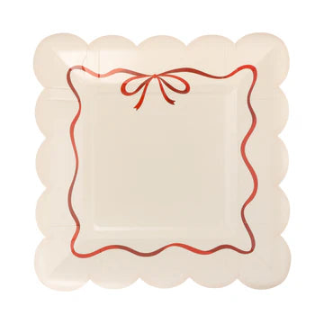 Red Bow Border Plate