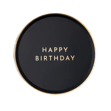 BLACK NOIR HAPPY BIRTHDAY SMALL PLATES