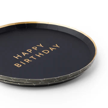 BLACK NOIR HAPPY BIRTHDAY SMALL PLATES