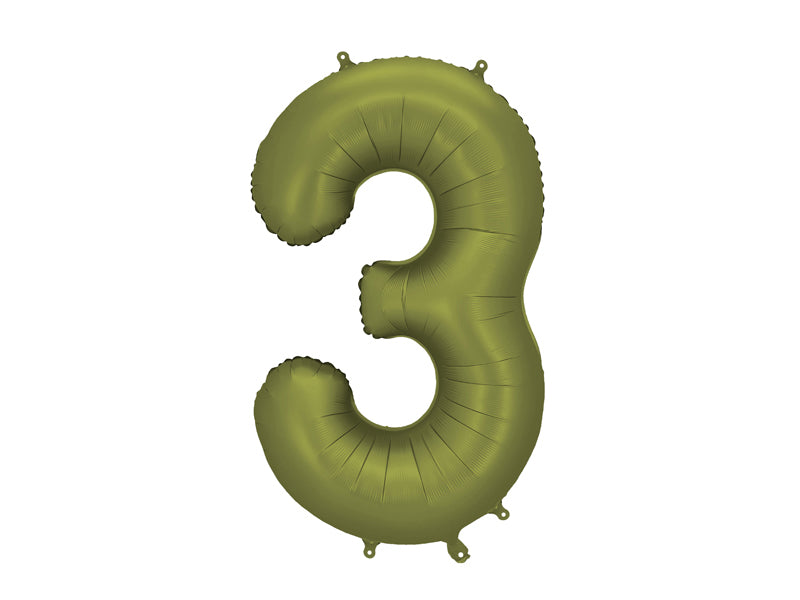 Number Balloon Olive Green
