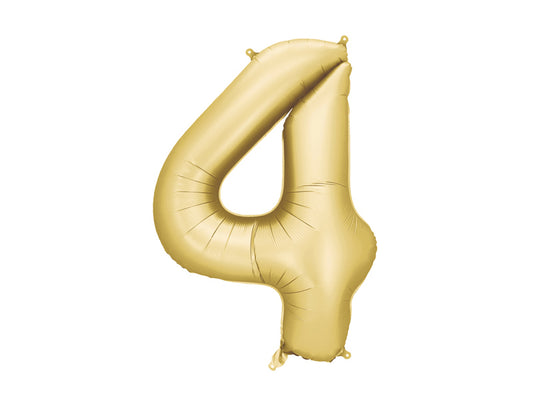 Number '4' Gold Balloon