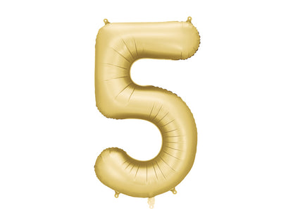 Number '5' Gold Balloon