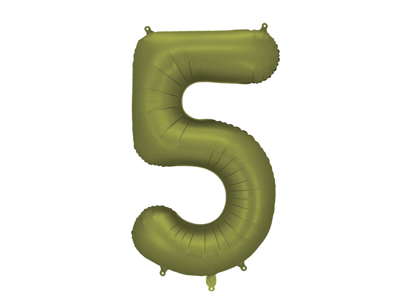 Number Balloon Olive Green