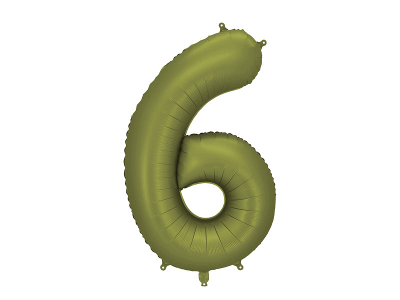 Number Balloon Olive Green