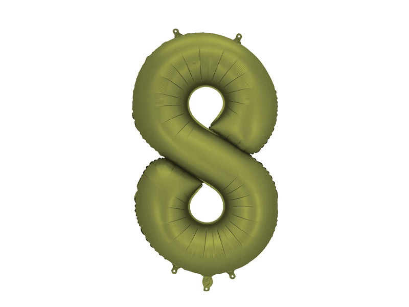 Number Balloon Olive Green