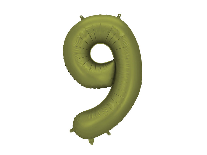 Number Balloon Olive Green