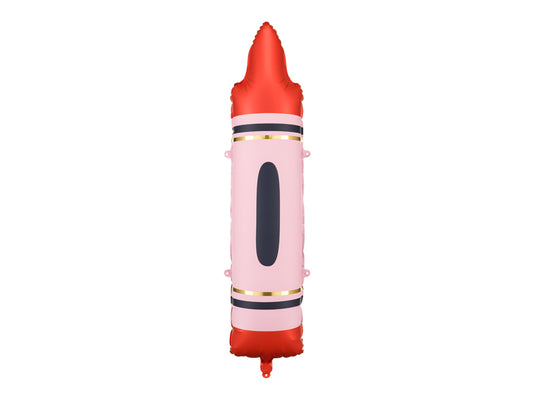 Red Crayon Foil Balloon