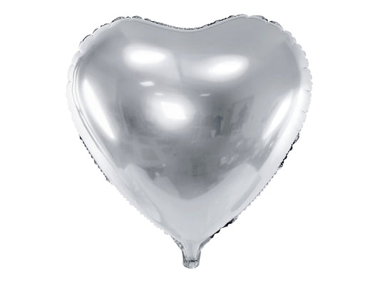 Silver Heart Balloon