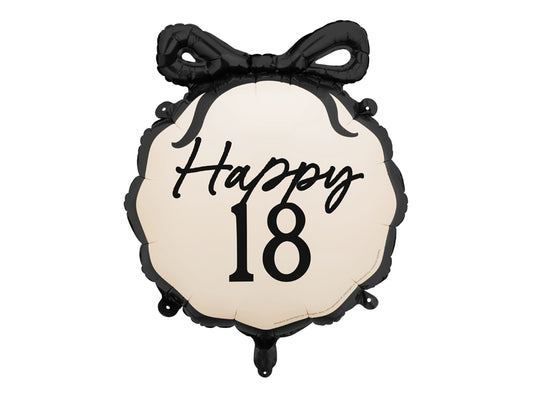 Happy 18 Balloon with Black Bow