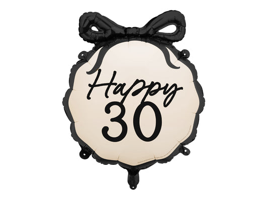 Happy 30 Balloon with Black Bow