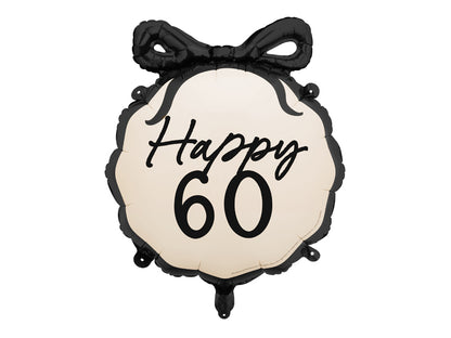 Happy 60 Balloon with Black Bow