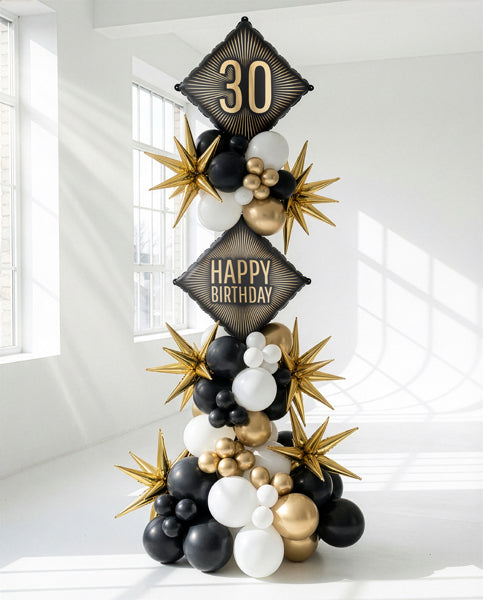 Black & Gold “Happy Birthday” Balloon