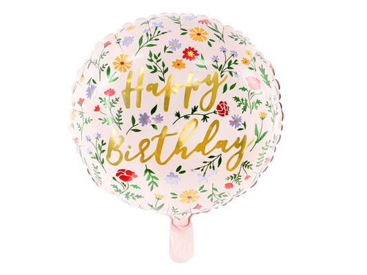 Floral Happy Birthday Balloon