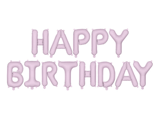 Happy Birthday Balloon Banner Pastel Purple