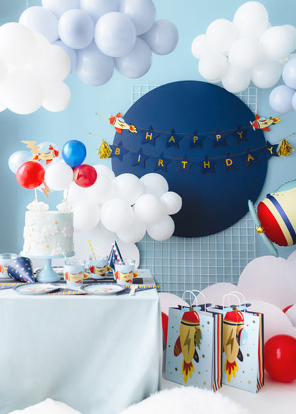 Banner Happy Birthday Airplanes - 2.5 m - Assorted Colours
