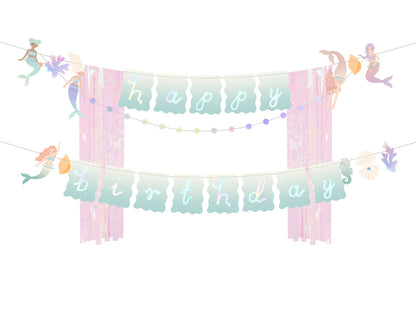Banner Happy Birthday Mermaid - Assorted Colours