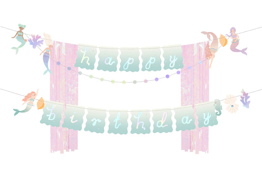 Banner Happy Birthday Mermaid - Assorted Colours