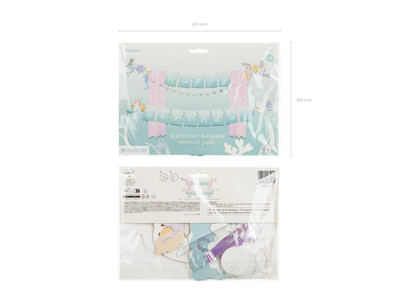 Banner Happy Birthday Mermaid - Assorted Colours