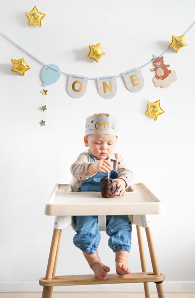 Chair banner and crown Teddy Bear - Assorted Colours