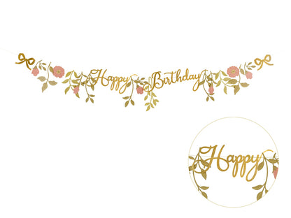 Banner Happy Birthday Flowers
