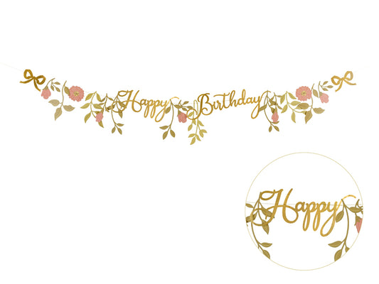 Banner Happy Birthday Flowers
