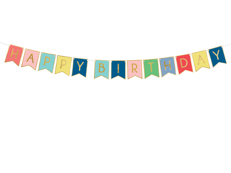 Multicolored Happy Birthday banner