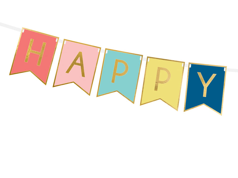Multicolored Happy Birthday banner