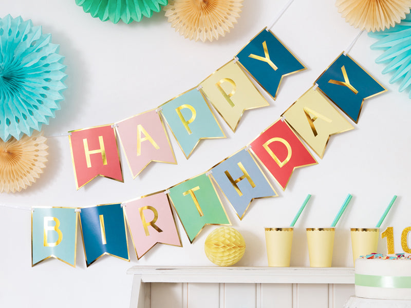 Multicolored Happy Birthday banner