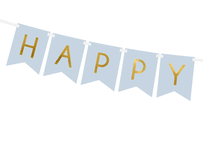 Happy Birthday Banner Light Blue