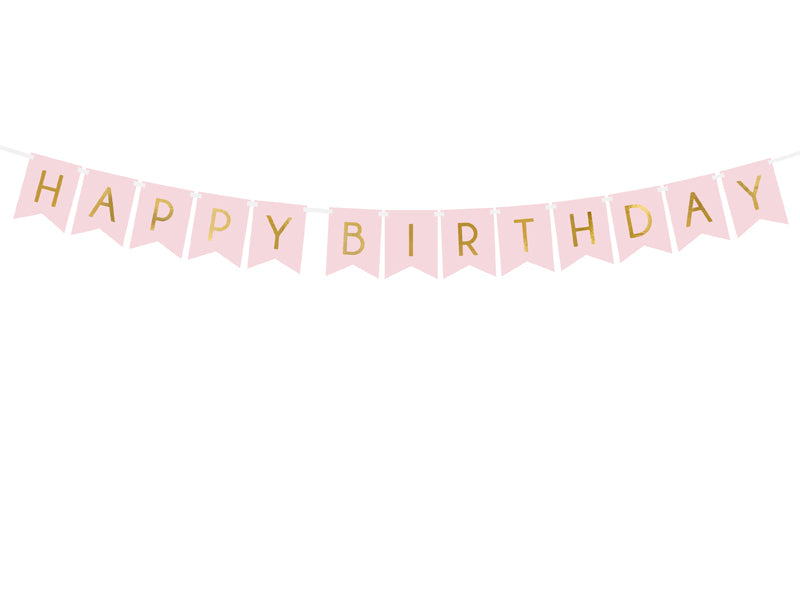 Pink Happy Birthday Banner