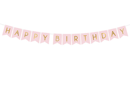 Pink Happy Birthday Banner