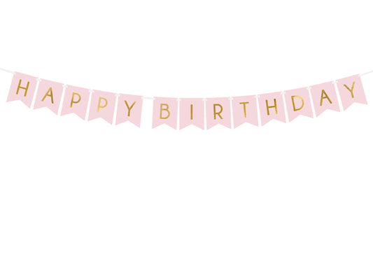 Pink Happy Birthday Banner