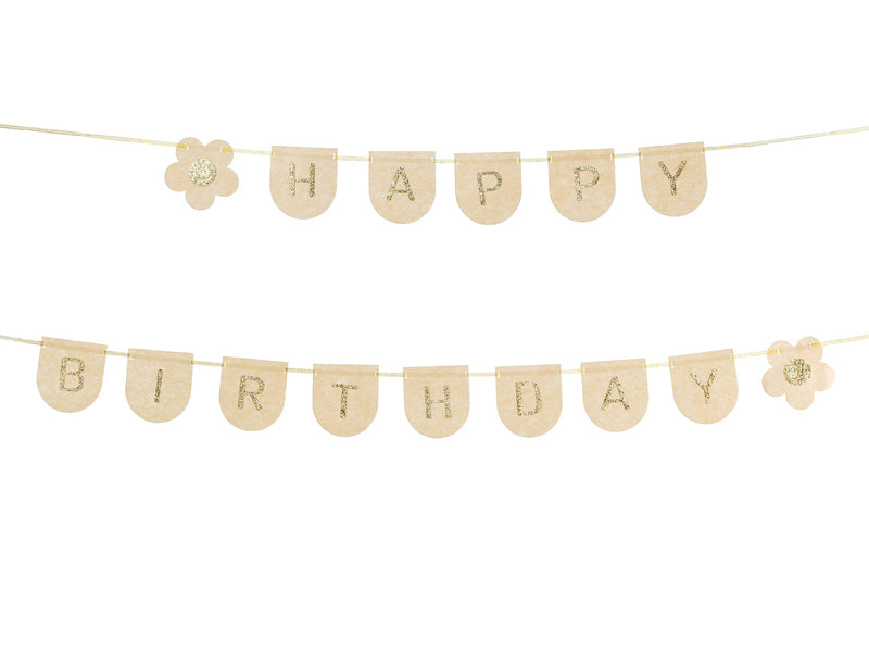 Felt Banner - Happy Birthday - pink - 3m
