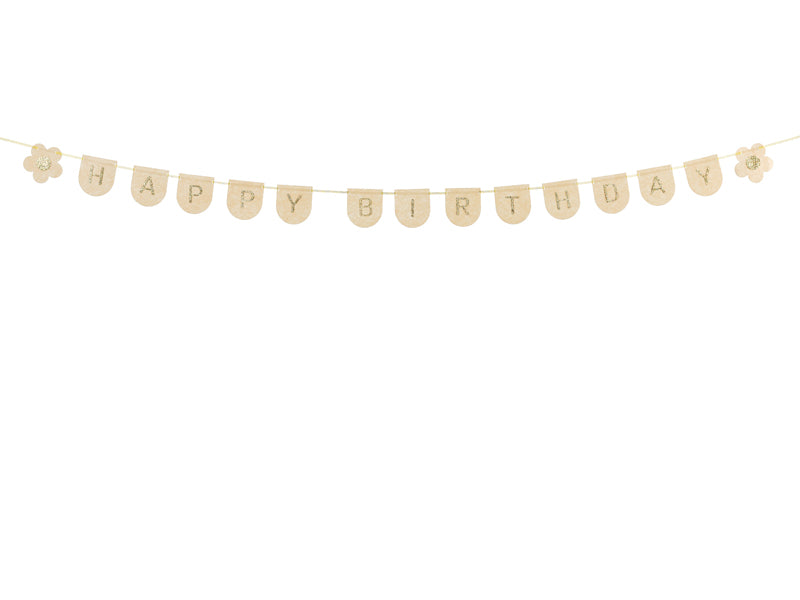 Felt Banner - Happy Birthday - pink - 3m