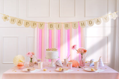 Felt Banner - Happy Birthday - pink - 3m