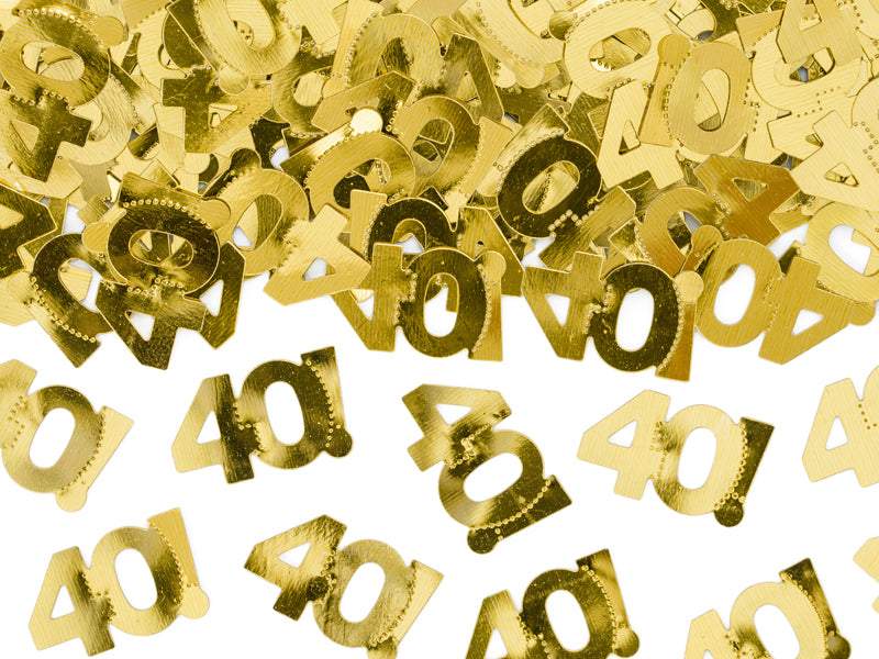Metallic confetti - number 40 - 15g