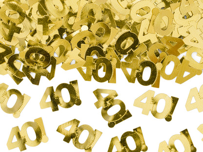 Metallic confetti - number 40 - 15g