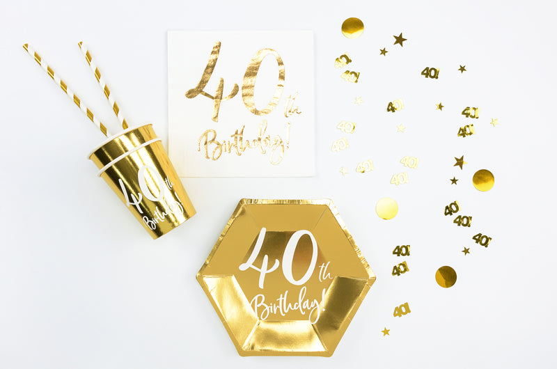 Metallic confetti - number 40 - 15g