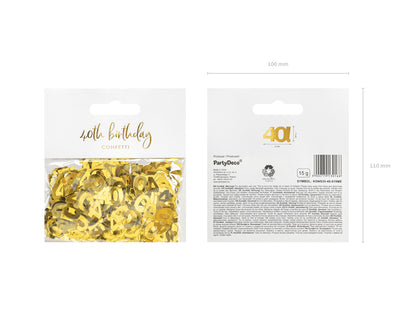 Metallic confetti - number 40 - 15g