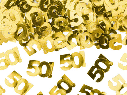 Metallic confetti - number 50 - 15g