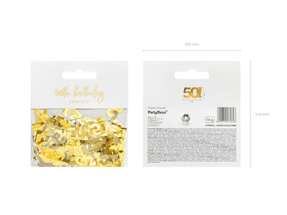 Metallic confetti - number 50 - 15g