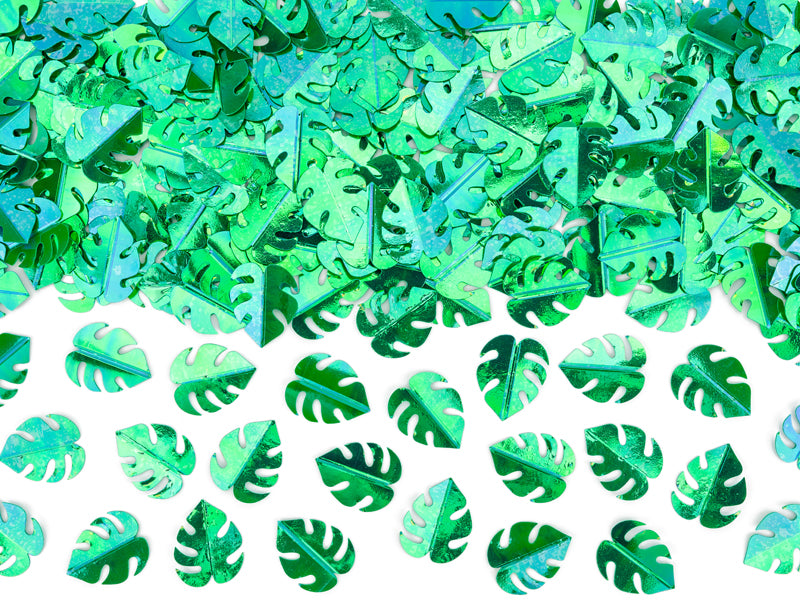 Metallic confetti Leafs - green - 15g