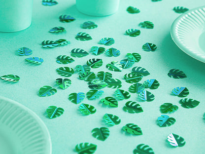 Metallic confetti Leafs - green - 15g