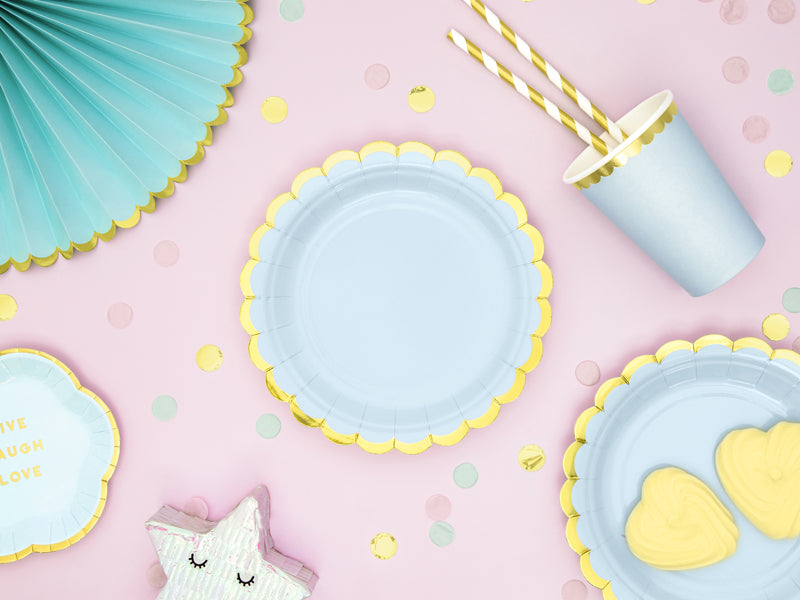 Light Blue Pastel Paper Cups