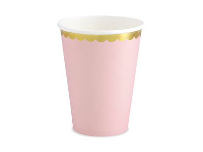 Pastel Pink Paper Cup with Gold Foil Trim