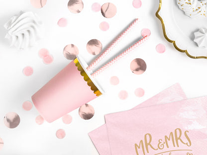 Pastel Pink Paper Cup with Gold Foil Trim