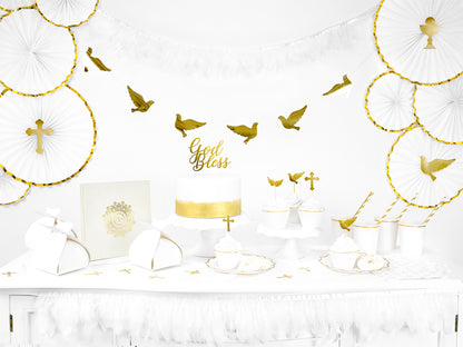 White Cups with Gold Trim