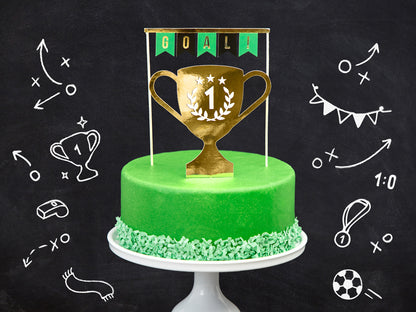 Trophy and Goal Cake Topper