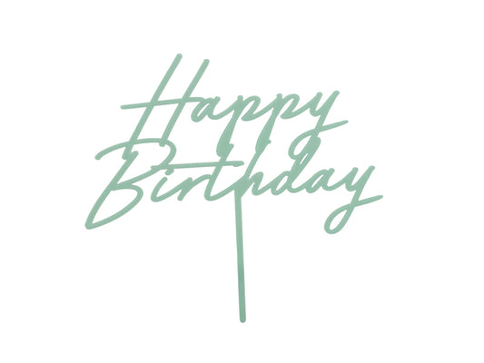 Mint Green Happy Birthday Cake Topper