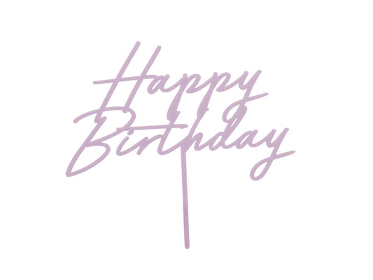 Matte Purple Happy Birthday Cake Topper
